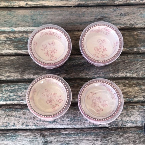 4 Temptations Ramekins With Lids Floral Lace - Picture 2 of 5